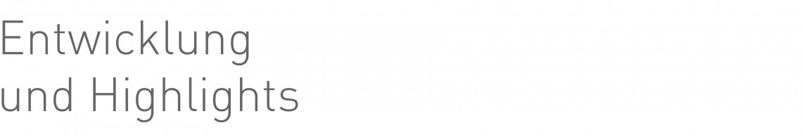 Texttafel für diese einzelne Webseite mit Beschriftung Entwicklung und Highlights