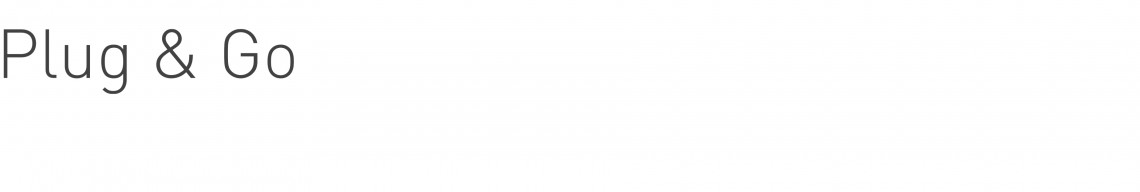 Texttafel für diese einzelne Webseite mit Beschriftung Plug and Go